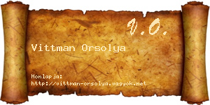Vittman Orsolya névjegykártya
