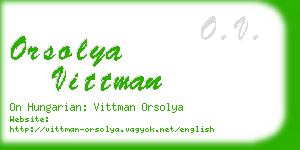 orsolya vittman business card